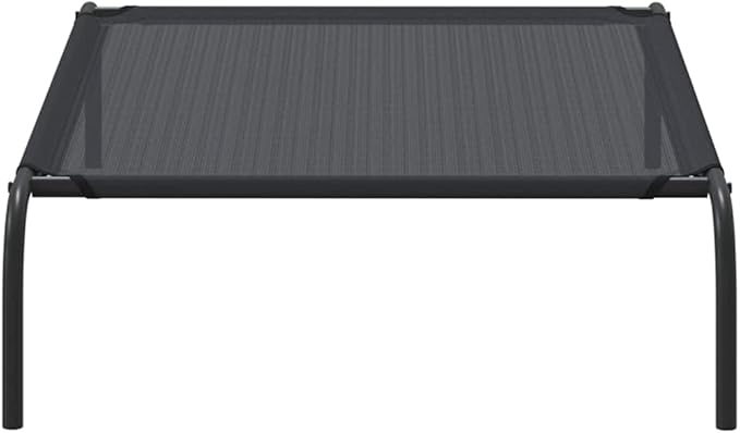 Elevated Dog Bed for Large Breeds, Raised Pet Cot with Breathable Textilene Fabric, Portable Indoor and Outdoor Cooling Bed for Patio, Garden, and Lounge, 41.7 x 24.4 x 7.1 Inches, Black