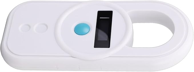 ANGGREK Pet Chip Scanner, Rechargeable Dual Frequency Store 128 Stores Information Easy to Use Portable Animal Tag Reader for Animal Hospitals (White)