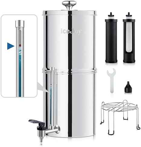 IceJoy Ultra-Filtration Gravity Water Filter System, Stainless Steel