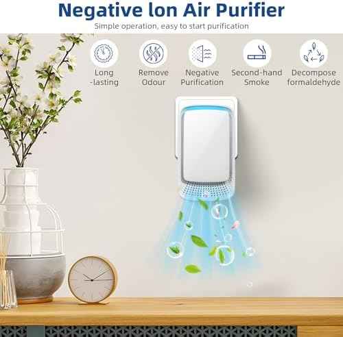 6-Pack Plug in Air Purifier for Home, Advanced Negative Ion Air Purifier for Pet Odor, Smoke & Dust, Quiet Air Ionizer for Dust Mites Odor Eliminator & Room Deodorizer Plug in for Bedroom, Office, Kitchen