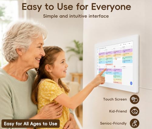 Digital Calendar, 15.6-inch Smart Digital Wall Planner & Chore Chart | No Subscription Touchscreen Family Organizer for Schedules, Meal Planning, Photo Display, Desk & Wall Mount | Gift for Women, Men & Families
