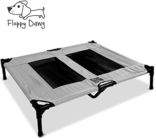 Floppy Dawg Just Chillin' Elevated Dog Bed. Cool Cot for Indoor or Outdoor Pet Use. Lightweight and Portable. Chill in Style on Raised Breathable Mesh Fabric.