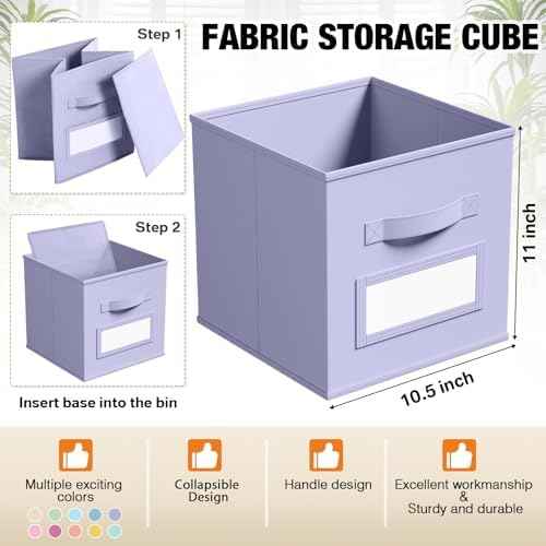 Teenyyou 10 Pack Fabric Storage Cubes 11 Inch Collapsible Cube Bins