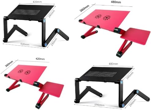 Adjustable Laptop Computer Lap Desk Portable Multifunctional Cooling Ergonomic Vented Table TV Bed Tray Stand Mount Holder(480 * 260mm, Pink)