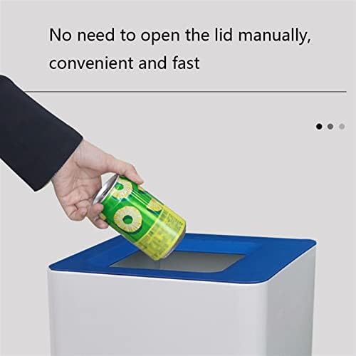 Outdoor Trash Cans White Combined Trash Can Large-Capacity Square Sorting Trash Can Outdoor Direct Throw Trash Can Without Cover, Anti-Fingerprint Technology 48
