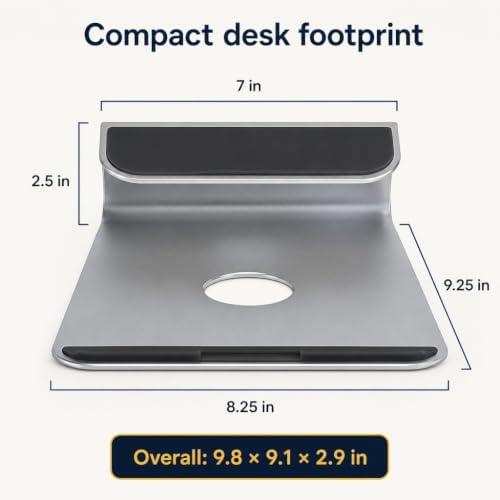 Mount-It! Tilted Laptop Stand for Desk, Aluminum Laptop Riser for 11-15 in