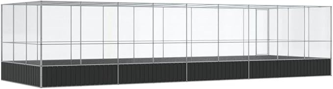 Outdoor Aviary Bird Cage, Galvanized Steel Outside Ample Activity Space Birdcage, 366.9"x120.9"x83.5", -275