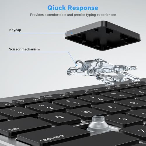 OMOTON Keyboard and Mouse for Mac, Wired USB-C & USB-A, Zero Setup, Grey
