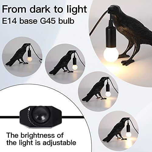 OVANUS Crow Lamp Gothic Decor, Raven Table Night Light with Adjustab