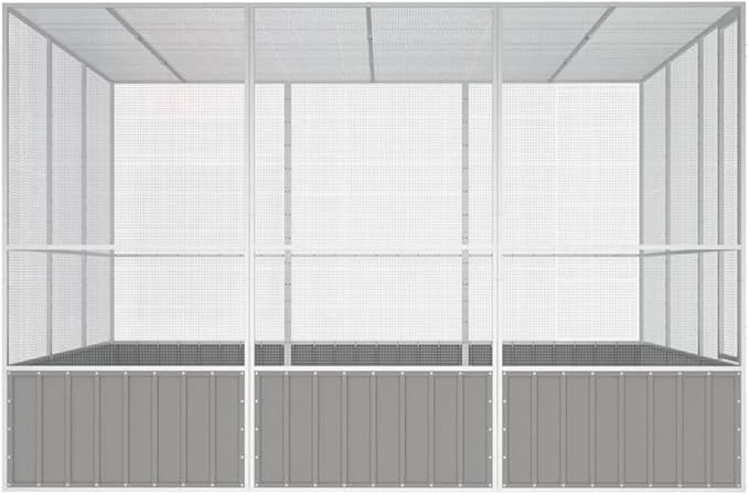 Steel Bird Cage, Large Flight King Bird Cage for Cockatiels African Grey Quaker Amazon Sun Parakeets Green Cheek Conures Pigeons Parrot Bird Cage Birdcage, Gray 119.1"x127.8"x83.3" -AA