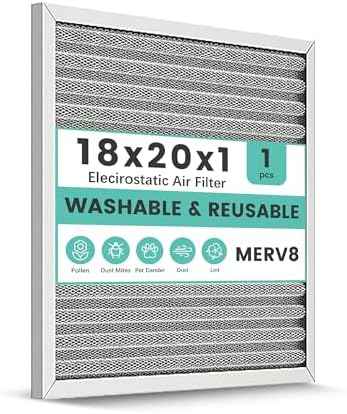 18x20x1 MERV 8 Washable Electrostatic HVAC Furnace Air Filter