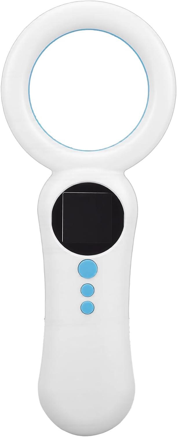 Diyeeni Pet Microchip Reader, 500 Records Animal Chip ID Scanner, Animal ID Tag Handheld Reader for Dog Cat Pig, Support EMID & FDX B (ISO11784/11785) 134.2KHz/125KHz