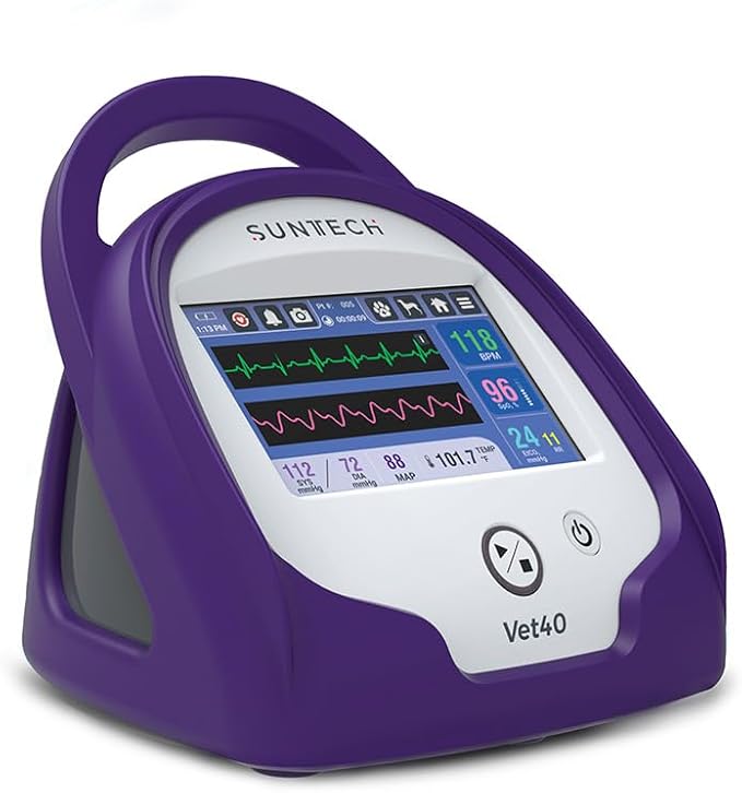 SunTech Vet40 Veterinary Monitor – BP, Masimo SPO₂, Temperature, ECG, Capnography-Capable (Sensor Sold Separately), (Emperor Purple)