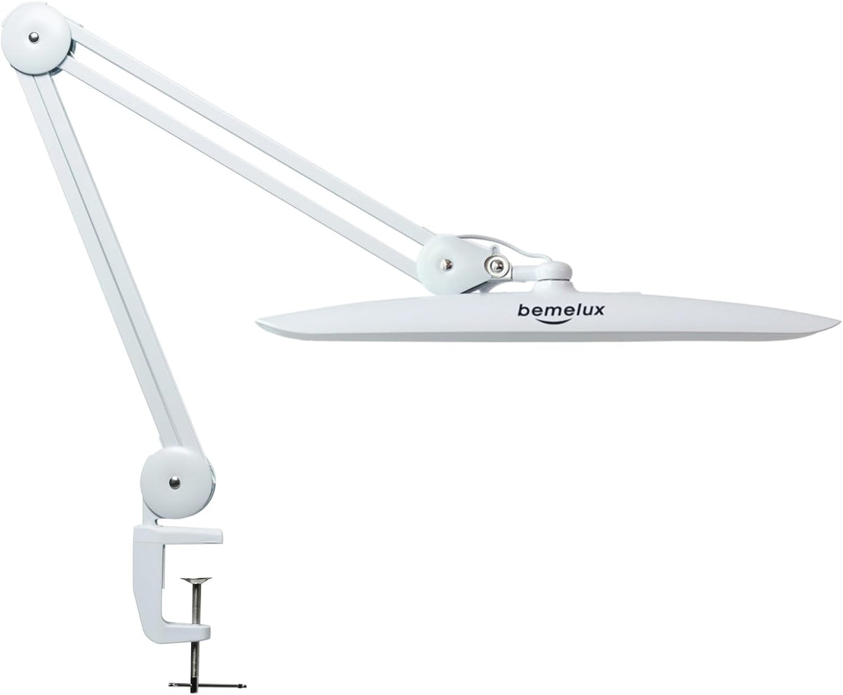 20-Inch LED Desk Lamp with Clamp, 24W 2200LM, White