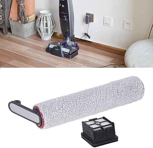 Replacement Brush Roller and Vacuum Filter Compatible with H12 PRO,Cordless Floor Washer Filter Cartridge Brush Roller Set,1 Filter Cartridge and 1 Brush Roller Cordless Wet Dry Vacuum Accessories