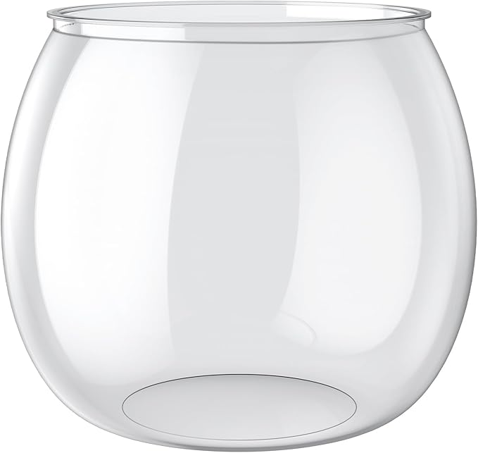 Pawfly Small Plastic Fish Bowl, Clear Round 3 Gallon Fish Tank for Little Fish, Unbreakable Small Fishbowl Desktop Aquarium, Shatterproof Betta Fish Tank Goldfish Bowl, Decorative Globe Vase