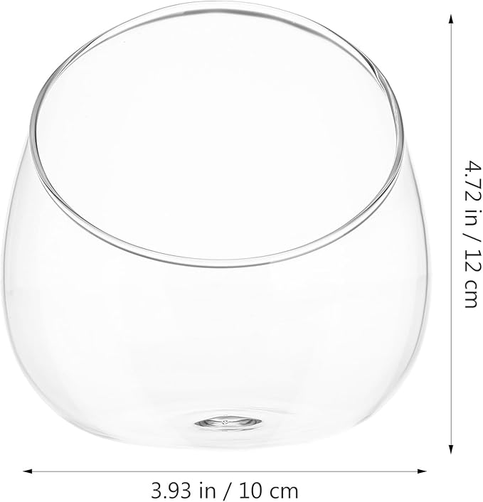 Yardwe 1PC Glass Terrarium Bowl Vase Slant Cut Bubble Bowl Glass Plant Terrarium Container Micro Landscape Planter for Succulent Plant