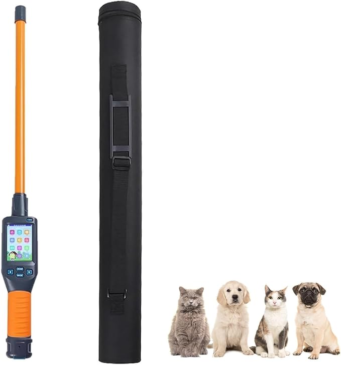 Pet Chip Reader,Pet Microchip Scanner Reader,Rechargeable,134.2/125KHz,Fast Identification,Durable, for Pet Shops Vets Animal Shelters