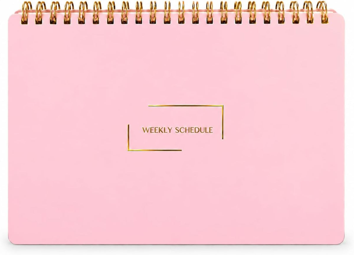 Undated Weekly Schedule, Hourly Spiral Work Planner Notebook