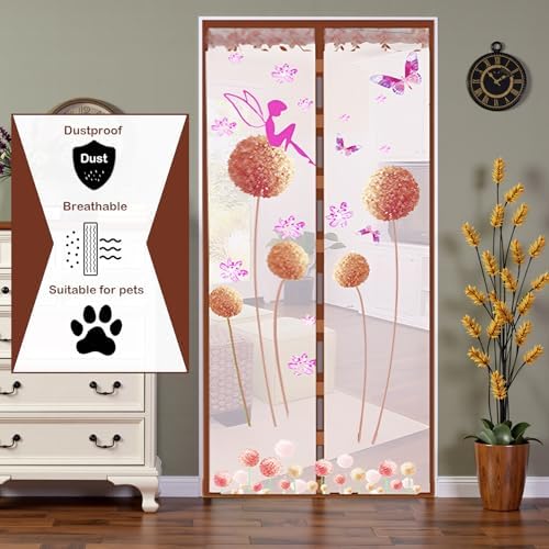 Door Mesh Screen with Magnet, Fly Hanging Temporary Magic Patio Heavy Duty Front Back Screen Magnetic Closure, Portable French Net for Door to Keep Bugs Out Doorway Curtain 35x83 in