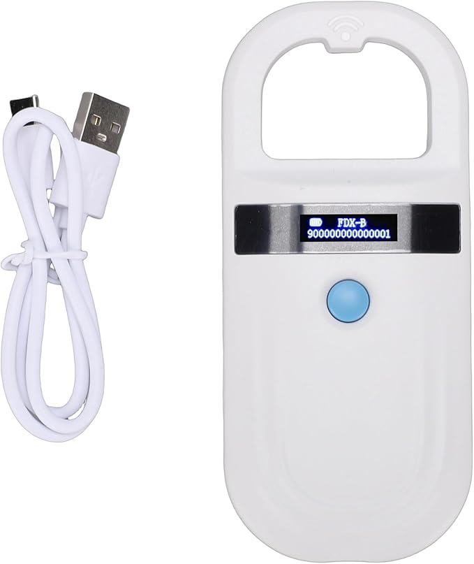 3.35ozfi Nano Microchip, OLED Pet Microchip Kit Display Unique 15 Id Number Microchip Id for Dogs Cats Horse Cow Sheep Pig Identification