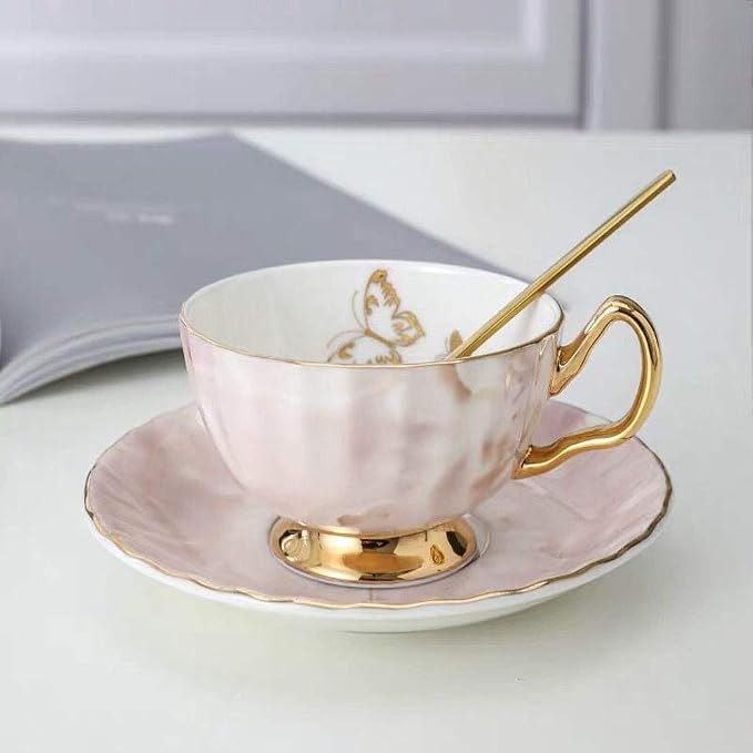 Bone China Cup and Saucer Set- Butterfly and Elegance