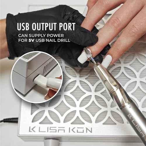 Nail Dust Collector with Reusable Filter, Professional Vacuum Fan Dust Extractor, Powerful & Quiet Nail Tech Dust Suction Machine for Acrylic Gel Nail Polishing, High-End Nail Salon