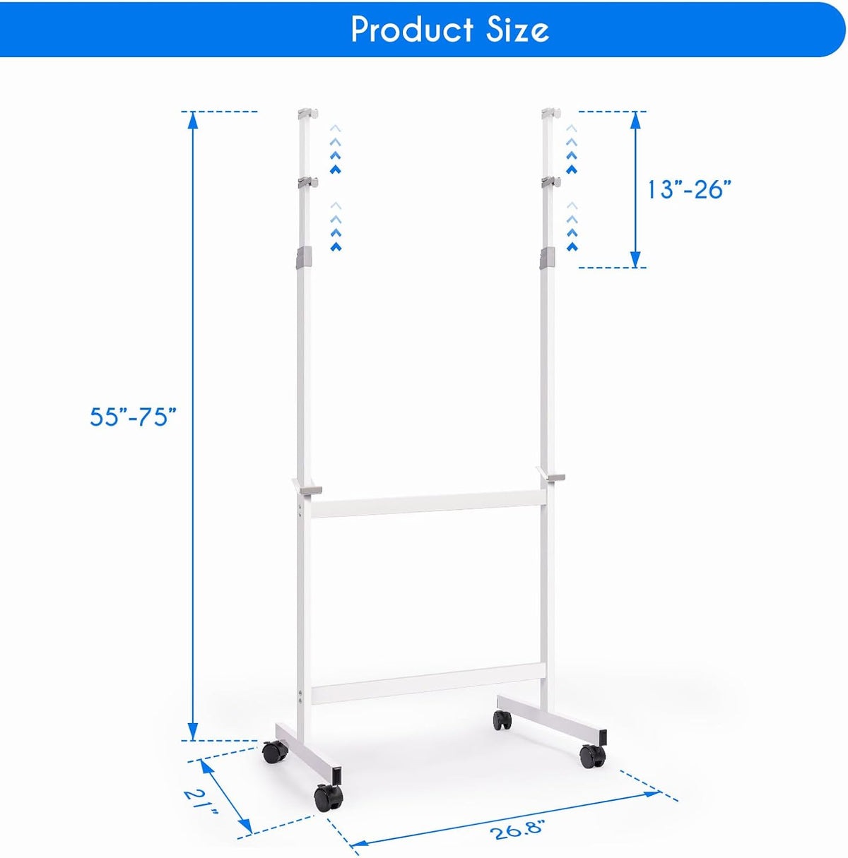 Maxtek Mobile Whiteboard Stand with Wheels, Stand Only No Drill Needed