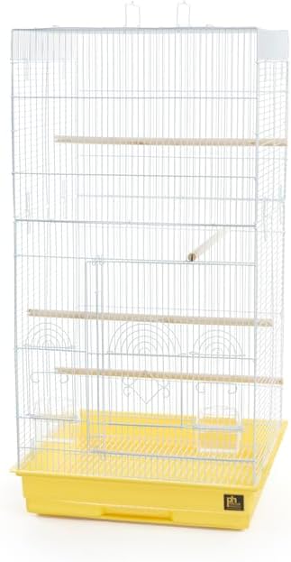 Neo-Classical Nostalgia Tall Cage with Elegant Design, Spacious Interior, Durable Construction, and Vertical Layout Yellow