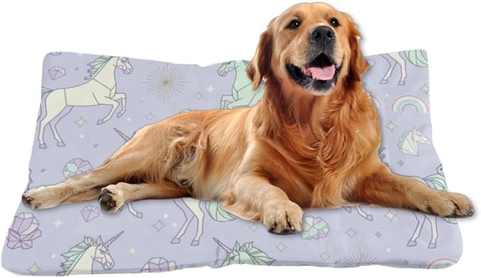 Dreamy Horse Pale Purple Dog Beds and Furniture Pet Sleeping Mat Pet Sleeping Pad Dog Crate Bed Washable Non-Slip Cage Bed for Crate for Cage Mat Large Pillow Indoor Outdoor 24X18 Inch