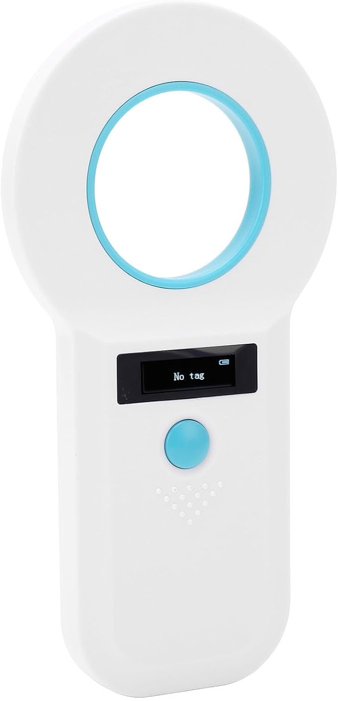 FTVOGUE Pet ID Microchip Scanner 134.2KHz ABS Handheld Quick Response with Bright Screen for Animal Tracking