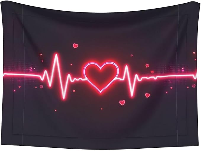 Pet Blanket for Indoor Outdoor Use, Heart Beat Pattern, Two Sided Reversible Plush Mat with Bumpy Dot Texture for Patios Crates Portable Bed Companion