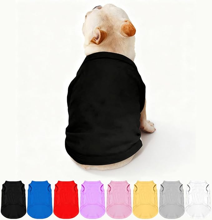 Customized Dog Shirt Custom Pet Clothes T Shirts for Small to Large Dogs Design Image Logo Text Outfits for Puppy Cat Personalized Breathable Sleeveless Pullover All-Black, XXL