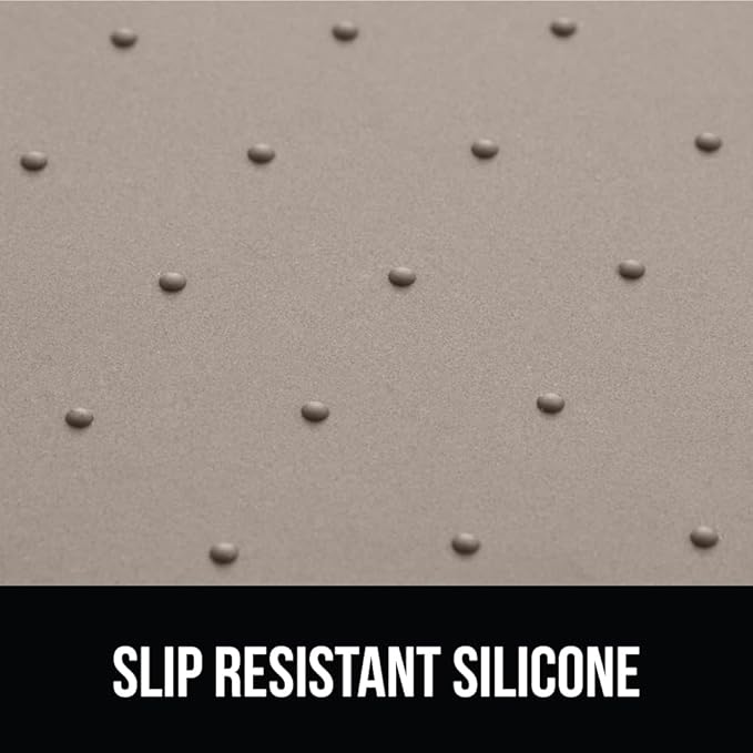 GORILLA GRIP 100% Waterproof Raised Edge BPA Free Silicone Pet Feeding Mat, Dog Cat Food Mats Contain Spills Protects Floors, Placemats for Cats and Dogs Water Bowl, Pets Accessories 23x15 Beige