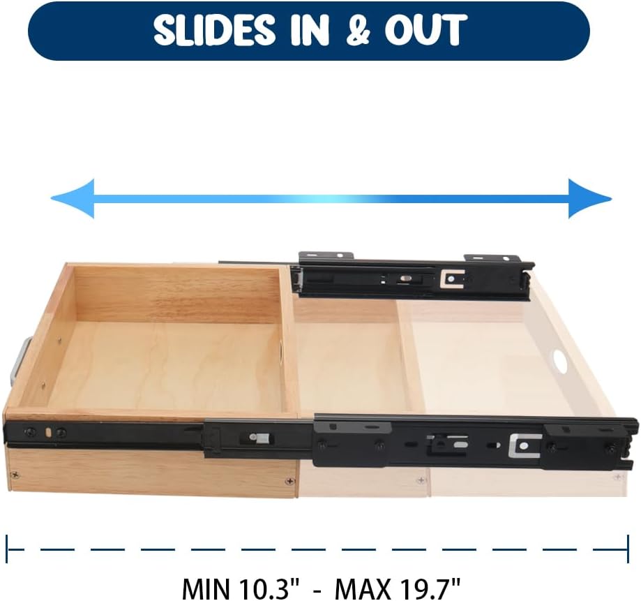 Under Desk Drawer Storage Organizer - Wooden Mounted Sliding Pull-out Drawer, Hidden Desktop Organizer for Office