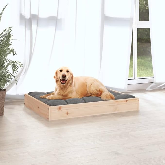 Solid Wood Pine Dog Bed, Solid Wood Pet Bed, Small Pet Furniture Cat & Dog Bed Frame, 28.1"x21.3"x3.5",-550
