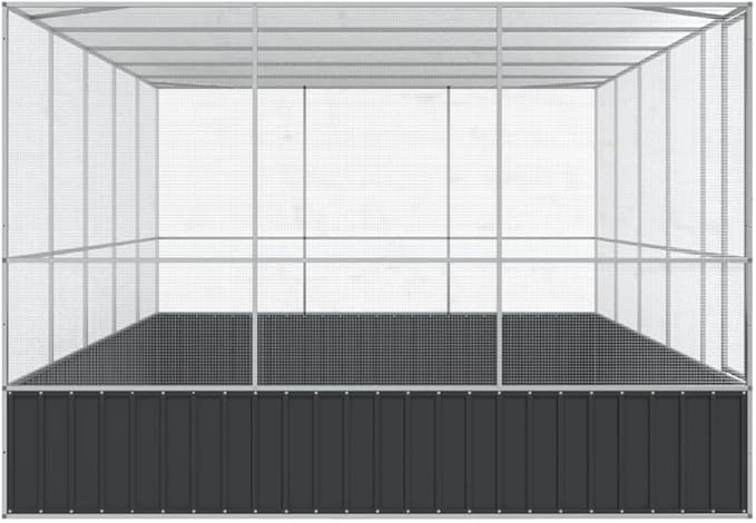 Steel Aviary with Extension, Large Flight King Bird Cage for Cockatiels African Grey Quaker Amazon Sun Parakeets Green Cheek Conures Pigeons Parrot Bird Cage, 203.9"x120.9"x83.5",-85