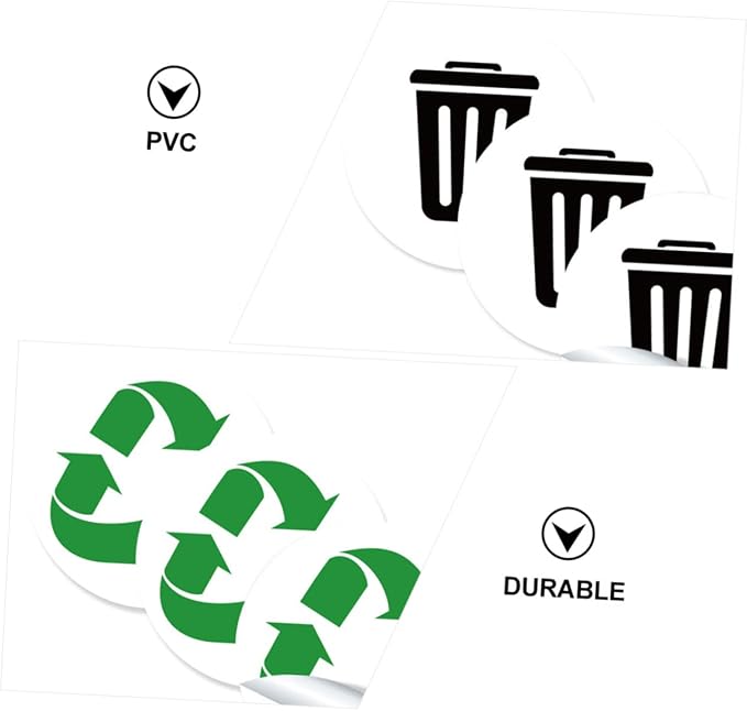 Waste Sorting Labels for Garbage Bin PVC Sticker Decals for Kitchen Recycling