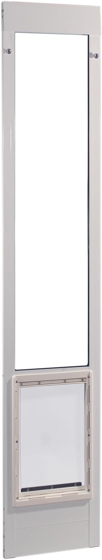Ideal Pet Products Aluminum Pet Patio Door, Adjustable Height 77-5/8" to 80-3/8", 10-1/2" x 15" Flap Size, White