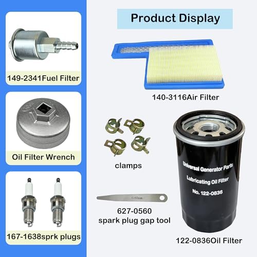 Tune Up Kit for Onan RV QG 5500 7000 Generator Marquis Gold Platinum EF/HGJAA/HGJAB/HGJA - with 149-2341, 140-3116, 122-0836 & 167-1638 Filters & Tools