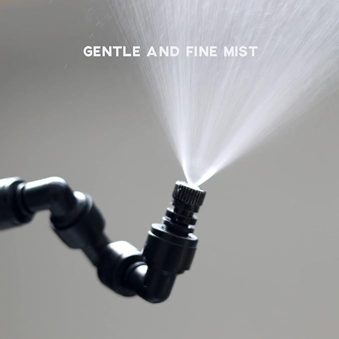 Reptile Terrarium Misting Nozzle 360 Degree Adjustable Reptile Fogger Mist Sprinkler, Dual-Head Black Misting Spray Nozzles for Aquarium Rainforest