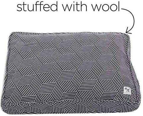 Molly Mutt Sheepy Wool Crate Mat - 100% Cotton Canvas Cover with Temperature-Regulating 100% Natural Wool-Filled Insert Dog Bed - Soft & Supportive Wool-Filled Bed - (24"x18"x2.5", Rough Gem)