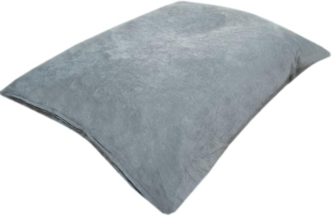 Dogbed4less Shredded Memory Foam Pillow Dog Bed with Waterproof Liner and Machine Washable Cover (Gray Microsuede, Large 48"X29")