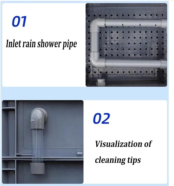 GRRICEPL Fish Tank Filter Box, Waterfall Bio-Filtration Aquarium, Turtle Tank