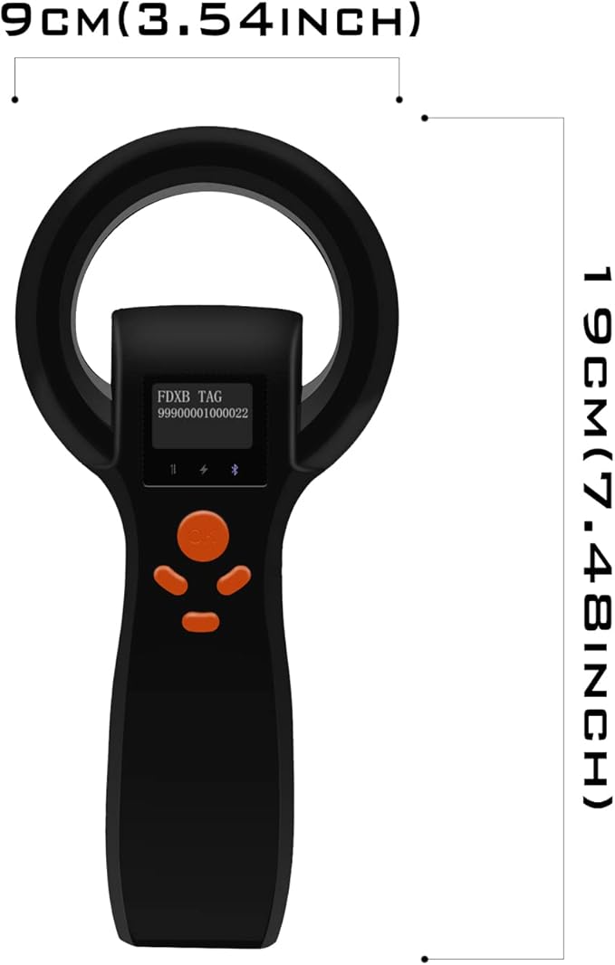 Smoostart Universal Pet Microchip Scanner, FDX-A/FDX-B/HDX Microchip Reader Read All Format Chips 16000 Data Records Upload to Pc for Animal/Pet/Dog/Cat/Pig (AVID Microchip Not Supported)