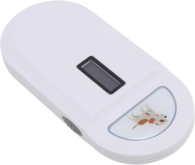 Pet Chip ID Scanner, Animal Tag Scanner with High Brightness Display, 800mAh Rechargeable Battery for FDX B & EMID Animal Management (White)