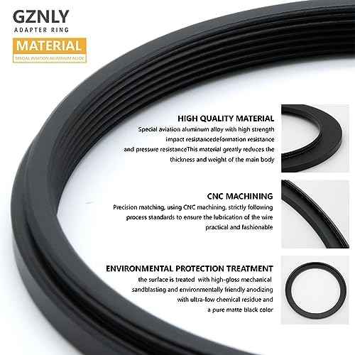 72mm to 49mm Step Up Ring Filter Adapter Black Metal Step up Adapter Rings Compatible with All Brand UV CPL ND Camera Lens Filter Step Down Ring (72mm-49mm)