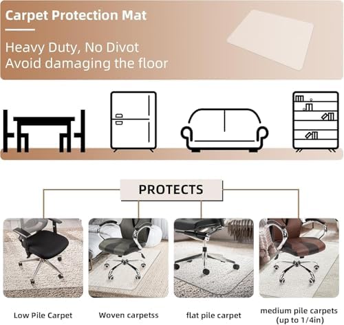 Office Chair Mat for Low-Pile Carpet 36" x 48", 2-Pack Office and Home Set