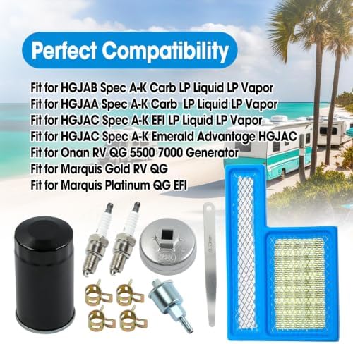 Tune Up Kit Fit for Onan RV QG 5500 7000 Marquis Gold Platinum EFI HGJAA