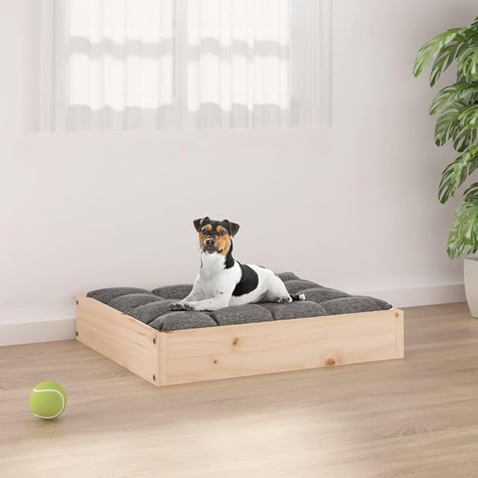 Solid Wood Pine Dog Bed, Solid Wood Pet Bed, Small Pet Furniture Cat & Dog Bed Frame, 20.3"x17.3"x3.5",-542
